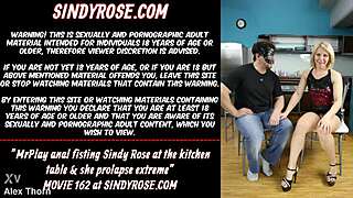 uh i mrplay am anal fisting sindy rose on kitchen table and her prolapse is so extreme crazy