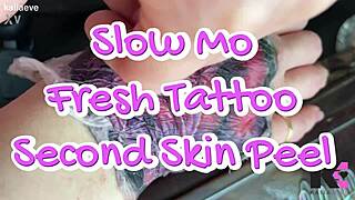 Slow Mo Fresh Tattoo Second Skin Peel!