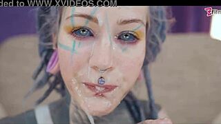 Can This Goth Punk Girl Handle DAP Anal Swallow Gape And Prolapse With Tattoos?