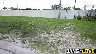 Brunette with big ass rides cock after blowjob in bedroom scene