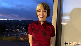 Slender French slut enjoys two cocks in her ass for double penetration in mmf threesome