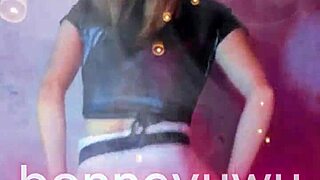 What happens when cute petite Argentinian in white skirt and pigtails dances seductively