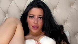 Slutty British girlfriend delivers horny solo toy play in webcam session