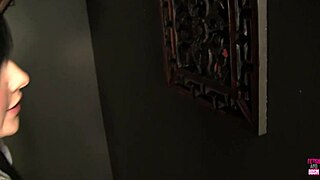 Oh man, I'm rubbing my big clit while sucking this long shaft in the confessional