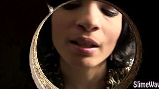 A glamour babe engages in fingering.