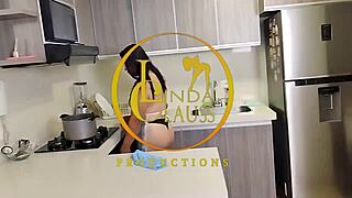 Housewife casually seduces young 18+ BBC and tips them, leading to an intense fucking session at home