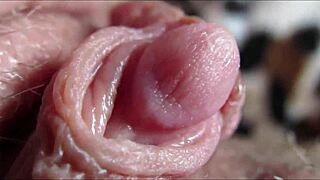 Closeup view captures intense big clit reaching powerful orgasm