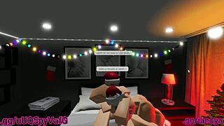 santas little helper rides big cock for creampie in rough doggystyle action with bent over ass