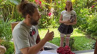 tied-up babe devours my big hard boner in this pov clip