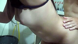 Late-night kitchen encounter with hot 18yo in lingerie, craving her tight pussy 😏