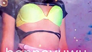 What happens when cute petite Argentinian in white skirt and pigtails dances seductively