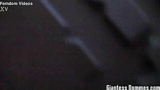 Hey, watch Giantess Summer as she stomps and destroys everything in this tall femdom domination scene
