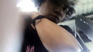 amateur fitness babe moans during sexy athletic homemade session facing the camera directly