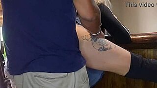 The cute blonde teen with blue eyes bends over in homemade video capturing her amateur encounter with a big cock