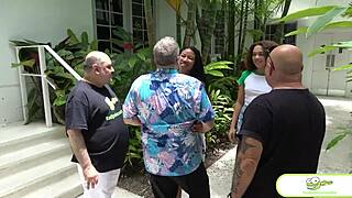 tadople and his friends pound ameena greens pussy in raw four-way with blowjob doggystyle