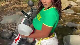 Intense Outdoor Sex With Brazilian Latina Stranger In Forest Leading To Massive Cumshot