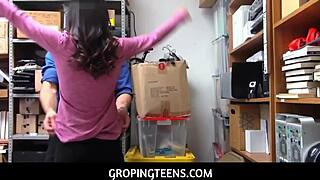 Groping teen Emily Willis caught stealing, fucked hard by shop officers! 😈