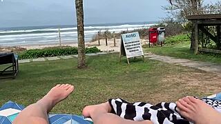 ignore the crowd and tease with your intense cum display outdoors