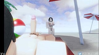 Roblox animation features beach championship scenes.