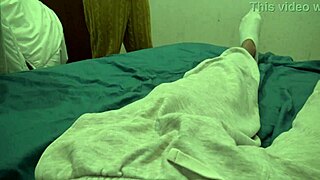 turkish milf visits american guy in bedroom to grope his big cock secretly