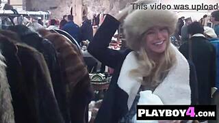 Small tits blonde milf karina marie undresses showing ass in sexy stockings