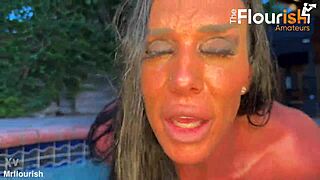 Aliyah Taylor Enjoys Intense Poolside Anal With Muscular Big Black Cock Massage