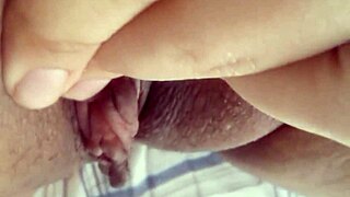 Big clit pulsing in amateur teasing softcore homemade video