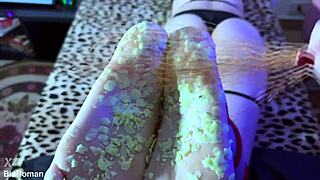 I'm just warming up your soles, but soon this femdom bondage session with deepthroat and tickling will turn intriguing for the bound brunette slave