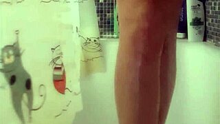 Why does this busty teen 18+ tease with perfect feet in steamy shower fetish play?