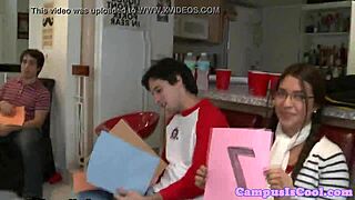 Hey, are these sweet college coeds getting fucked missionary style in the dorm?