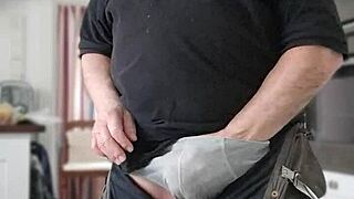 chris the old man slowly strips off his clothes while whispering filthy words in a teasing tone.