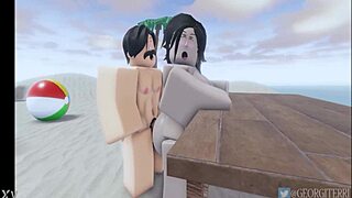 Roblox animation features beach championship scenes.