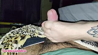 Curious Goddess - I SLEPT at FRIENDS HOUSE and HIS WIFE SAW My HARD DICK and GAVE FOOTJOB!