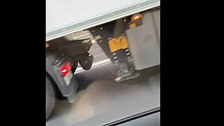 i love flashing my wet pussy and masturbating wildly as a horny milf on the highway in public