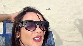 amateur brazilian milf gets doggystyle assfucking from tinder guy on public beach
