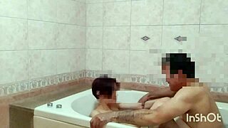 i crave romantic moments with tall japanese milf kissing deeply in bath and bed
