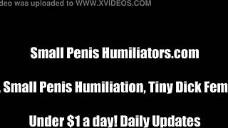 In a dominant tale, a femdom exposes the loser's tiny penis through pov humiliation in bdsm style.