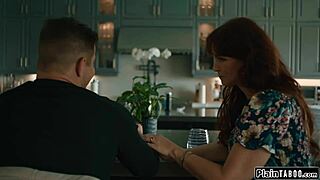 an older redhead decides to guide a young brunette through passionate intimate encounters filled with deep kisses and oral pleasures