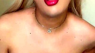 Transsexual shows off rich tits and cock casually