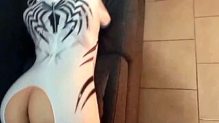 Petite Mexican babe dresses as SpiderGwen in cosplay to fuck with comic fan passionately until orgasm.