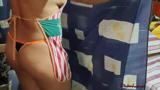 wow, empregadinha brava waited for thick payment in lingerie as blonde amateur latina solo!