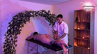 Masseuse leaves and I relax by myself before he returns.