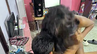 mi hermamantro me folla muy duro mi co�o with big natural tits lingerie and interracial anal action