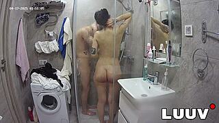 Luuv Tattooed Alice Joins Boyfriend In Shower For Shaved Pussy Play On Webcam