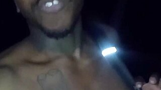 Privately showing my natural tits on a 70 degree weather night and moving towards my woman