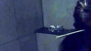 The Asian slut wife grabbed her dildo and vibrator for a steamy solo masturbation session in the gym shower.