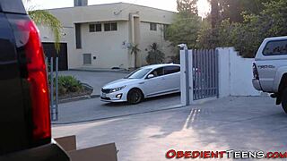 Whoa, this dominated CFNM teen is bound and deepthroating my monster cock hard!