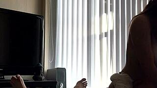 asian beauty with large breasts enjoys a fun ride