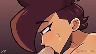 After a long workday, woman seduces her husband at home