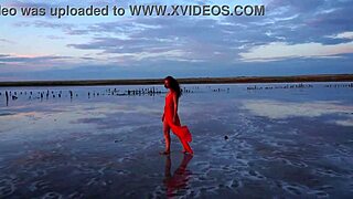 Hey, walking on red sunset of elton salt lake feels amazing